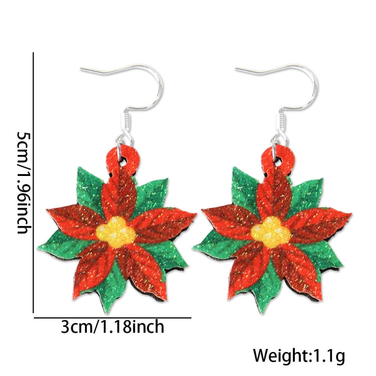 Christmas Element Cartoon Decoration Earrings Shiny Earrings, Spec: Flower - free shipping - PMc TechLife - Order now!