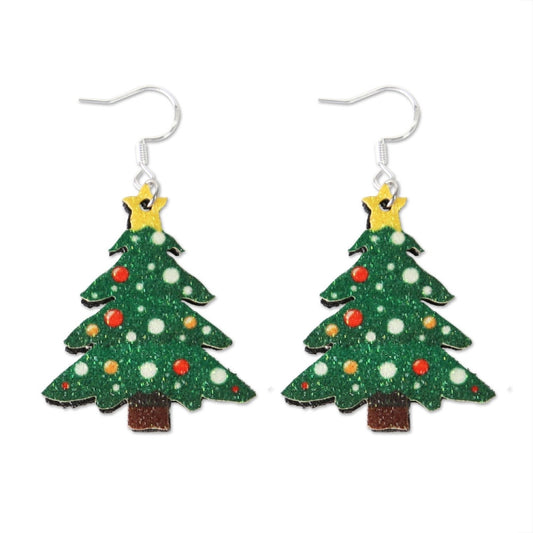 Christmas Element Cartoon Decoration Earrings Shiny Earrings, Spec: Tree - free shipping - PMC Jewellery - Order now!