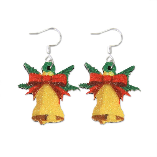 Christmas Element Cartoon Decoration Earrings Shiny Earrings, Spec: Bell - free shipping - PMC Jewellery - Order now!