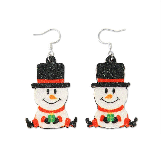 Christmas Element Cartoon Decoration Earrings Shiny Earrings, Spec: Snowman - free shipping - PMC Jewellery - Order now!