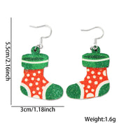 Christmas Element Cartoon Decoration Earrings Shiny Earrings, Spec: Sock