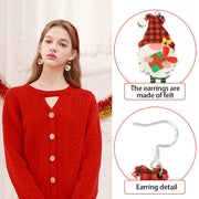 Christmas Element Cartoon Decoration Earrings Shiny Earrings, Spec: Red Gloves