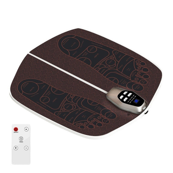 EMS Foot Massager Pad Foldable Pulse Foot Massage Mat Microcurrent Foot Physical Therapy With RC(Coffee)