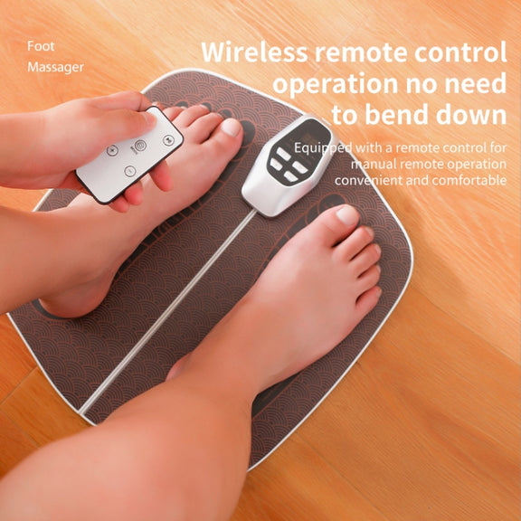 EMS Foot Massager Pad Foldable Pulse Foot Massage Mat Microcurrent Foot Physical Therapy With RC(Coffee)