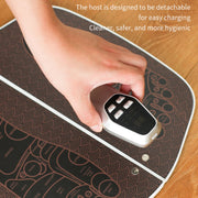 EMS Foot Massager Pad Foldable Pulse Foot Massage Mat Microcurrent Foot Physical Therapy With RC(Coffee)