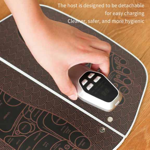EMS Foot Massager Pad Foldable Pulse Foot Massage Mat Microcurrent Foot Physical Therapy With RC(Coffee)