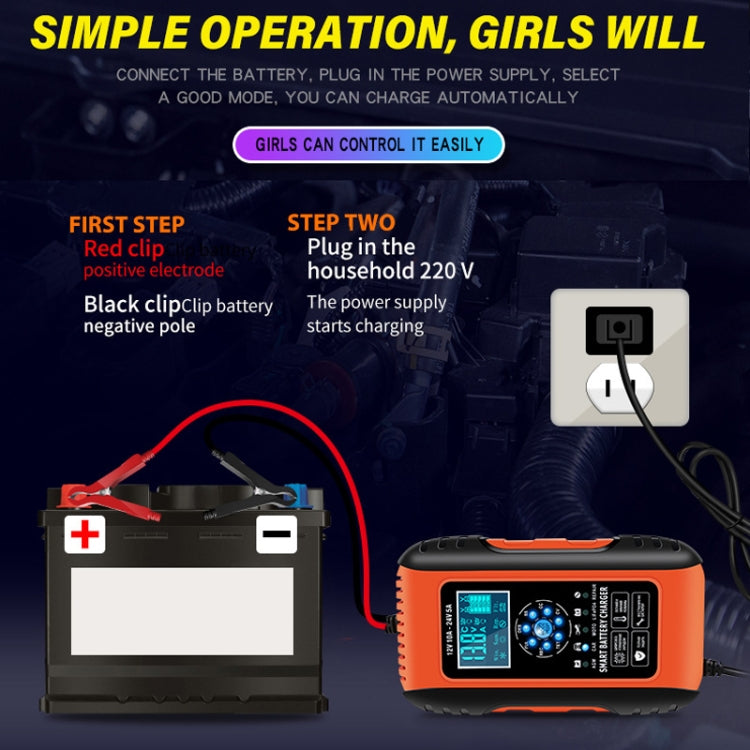 ANHTCzyx 12V/24V 6-180AH 7-Stage Smart Car Motorcycle Battery Charger(AU Plug) - free shipping - PMC Jewellery - Order now!