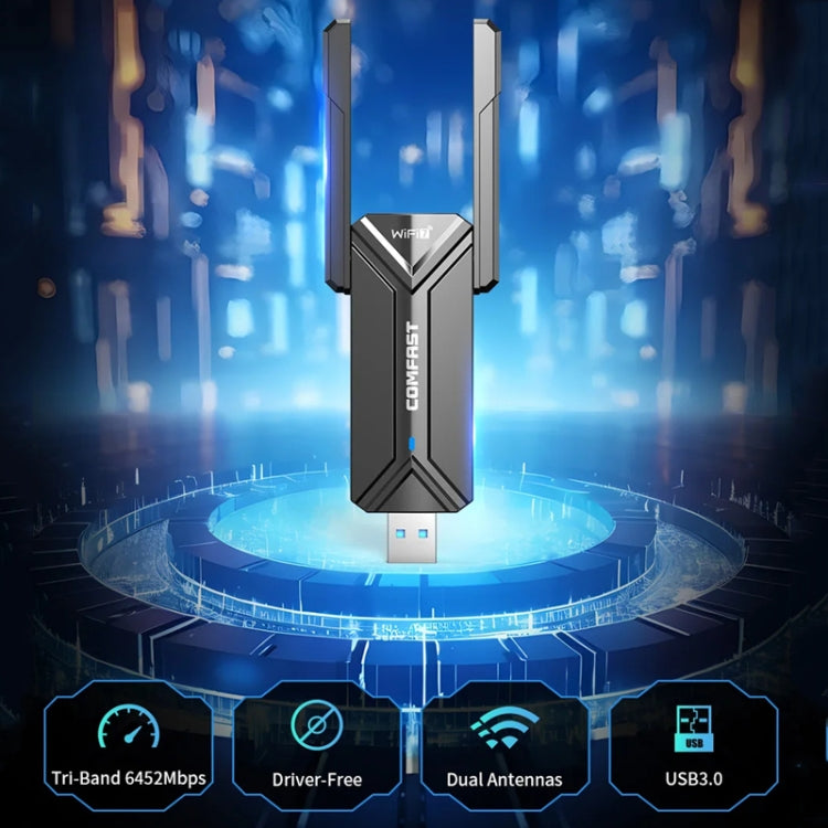 COMFAST CF-983BE WiFi7 Tri-Band 6500Mbps USB Wireless Network Adapter PC Network Card - free shipping - PMC Jewellery - Order now!