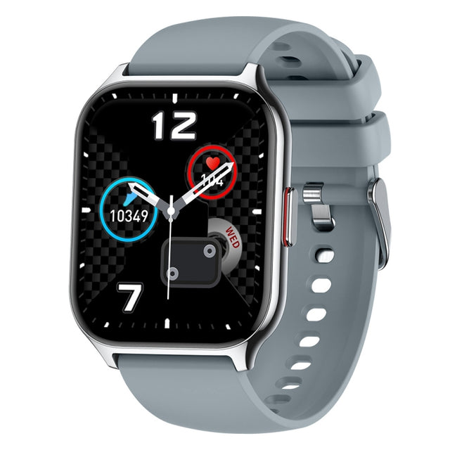 Blood Oxygen / Sleep / Heart Rate Wellness Tracking Smart Watch Square Sports Watch(Silver Gray)