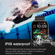 Blood Oxygen / Sleep / Heart Rate Wellness Tracking Smart Watch Square Sports Watch(Black)