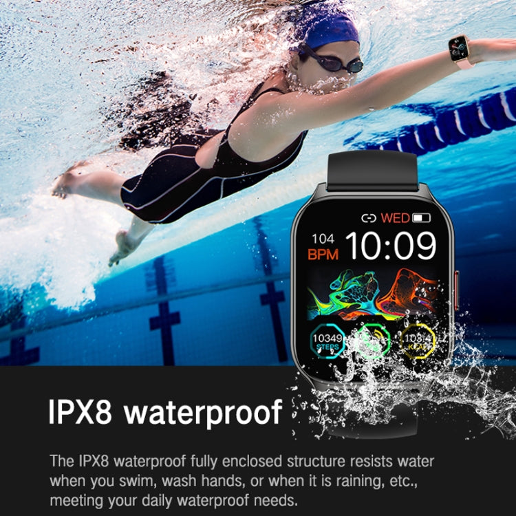 Blood Oxygen / Sleep / Heart Rate Wellness Tracking Smart Watch Square Sports Watch(Black)