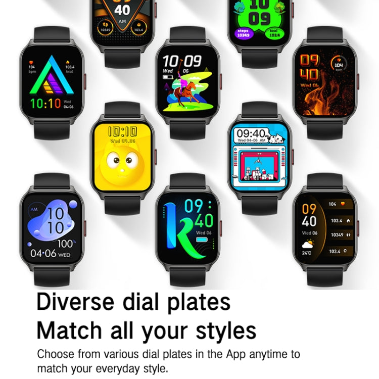 Blood Oxygen / Sleep / Heart Rate Wellness Tracking Smart Watch Square Sports Watch(Black)
