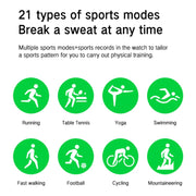 Blood Oxygen / Sleep / Heart Rate Wellness Tracking Smart Watch Square Sports Watch(Black)