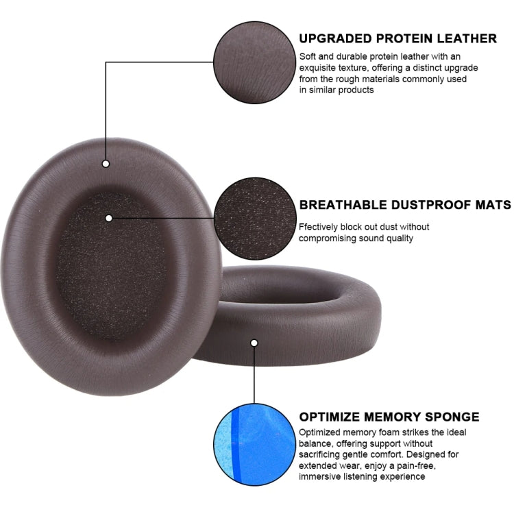 1pair For Beats Studio Pro Headphone Leather Sponge Cover Earmuffs(Black)