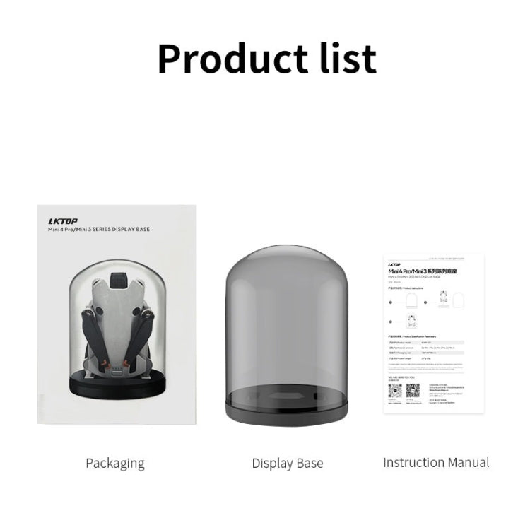 For DJI Mini 4 Pro / 3 / 3 Pro LKTOP Display Base Dustproof Display Stand(Black) - free shipping - PMC Jewellery - Order now!