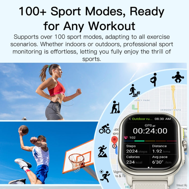 Sports Smart Watch 2.06 Inch Ultra HD AMOLED Screen Bluetooth Talking Watch(White) - Smart Watches by PMC TechLife | Online Shopping South Africa | PMC TechLife | Buy Now Pay Later Mobicred