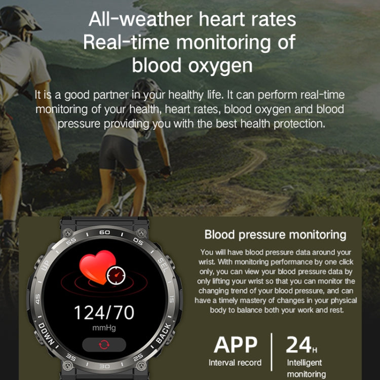 Bluetooth Talk Outdoor Pedometer Exercise Heart Rate Sleep Monitoring Smart Watch(Black) - Smart Watches by PMC TechLife | Online Shopping South Africa | PMC TechLife | Buy Now Pay Later Mobicred