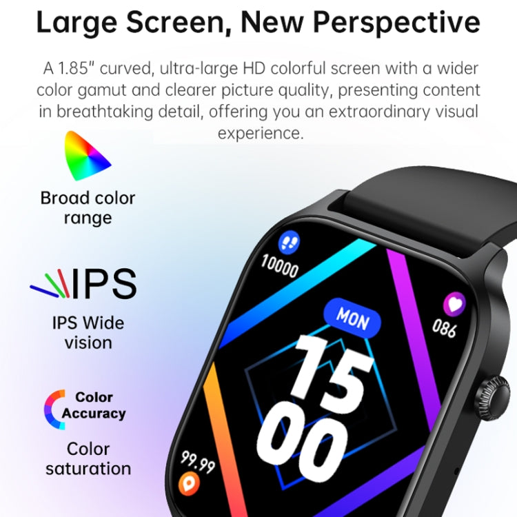 Bluetooth Talk HD Large Screen Heart Rate Oxygen Monitoring Multi-Sport Mode Smart Watch(Black) - Smart Watches by PMC TechLife | Online Shopping South Africa | PMC TechLife | Buy Now Pay Later Mobicred