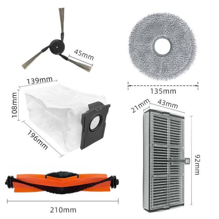 For Dreame X40 Pro / X40 Ultra Robot Vacuum Replacement, Spec: Bristle Brush