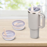 For Stanley 40oz Adventure Quencher Transparent Straw Lid Replacement Parts, Spec: Rose Red