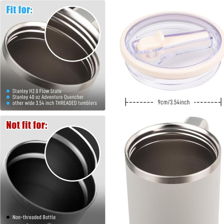 For Stanley 40oz Adventure Quencher Transparent Straw Lid Replacement Parts, Spec: 4pcs /Set White