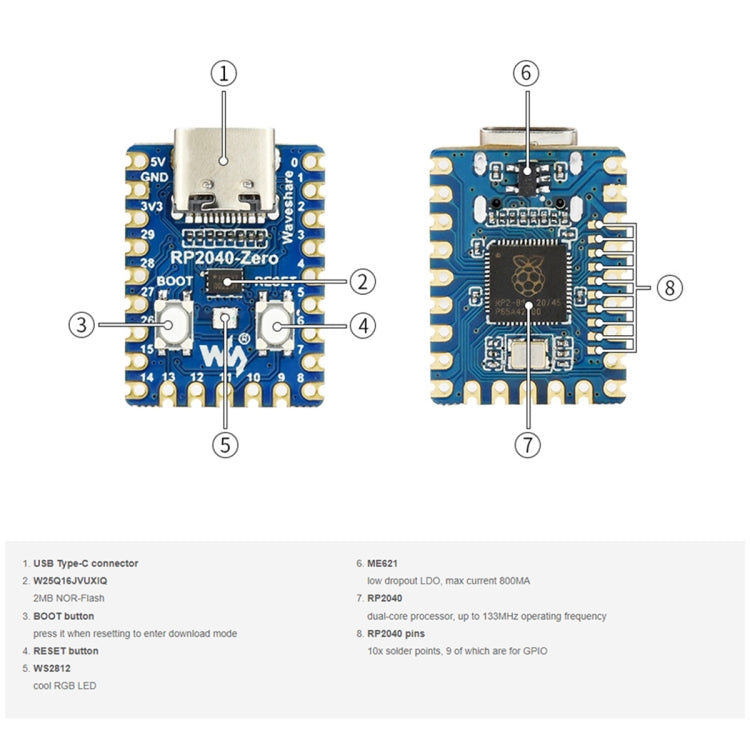 Waveshare Pico-Like MCU Board Based On Raspberry Pi RP2040, Spec: Zero-M - Boards & Shields by Waveshare | Online Shopping South Africa | PMC TechLife | Buy Now Pay Later Mobicred