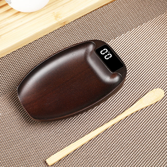 100g/0.1g   Wood Electronic Tea Coffee Scale Kitchen Bar Scale(Ebony)
