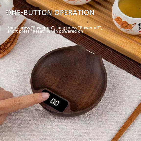 100g/0.1g Wood Electronic Tea Coffee Scale Kitchen Bar Scale(Ebony)