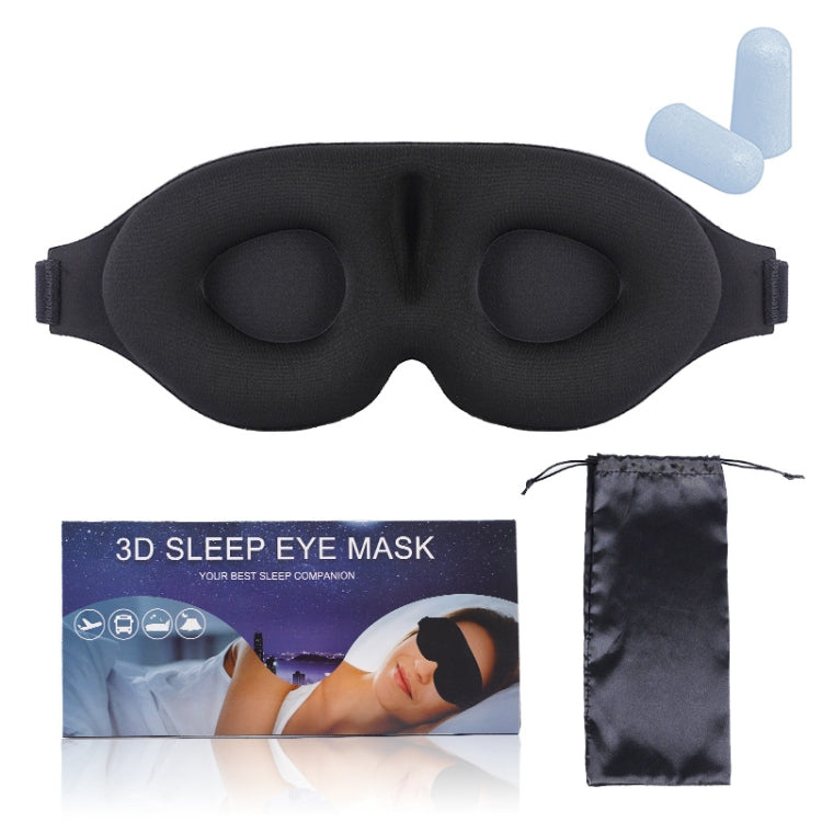 4 In 1 3D Sleep Eye Mask Memory Foam Non-pressure Shading Sleeping Blindfold(Black) - free shipping - PMC Jewellery - Order now!