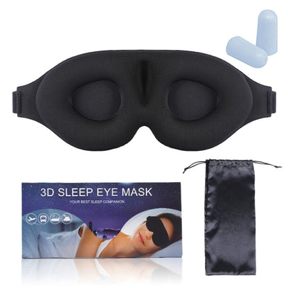 4 In 1 3D Sleep Eye Mask Memory Foam Non-pressure Shading Sleeping Blindfold(Black) - free shipping - PMC Jewellery - Order now!