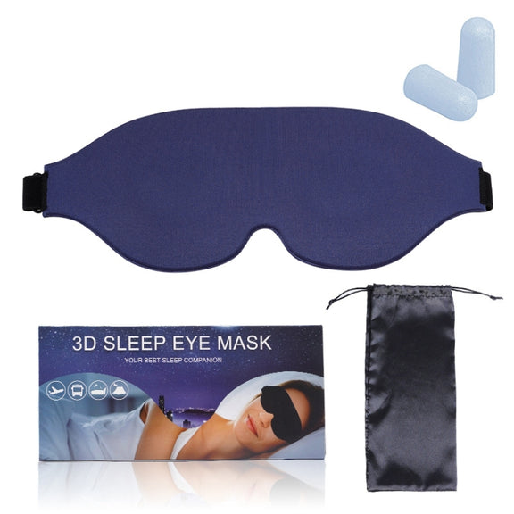 4 In 1 3D Sleep Eye Mask Memory Foam Non-pressure Shading Sleeping Blindfold(Blue)