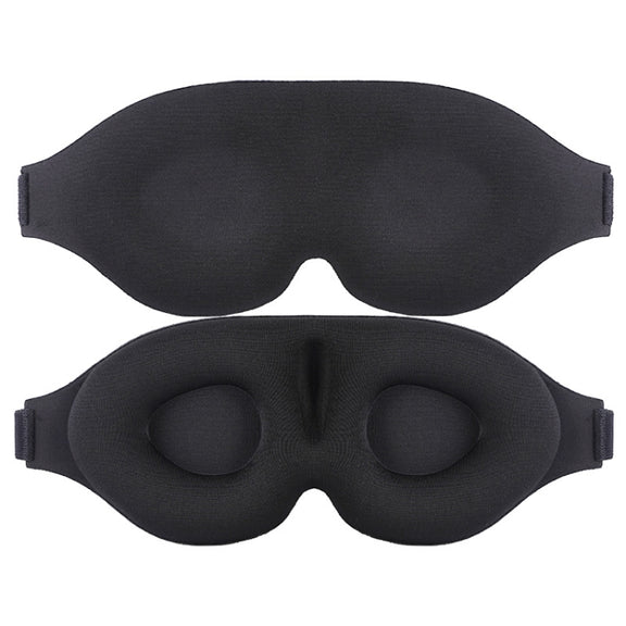 4 In 1 3D Sleep Eye Mask Memory Foam Non-pressure Shading Sleeping Blindfold(Black)