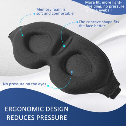 4 In 1 3D Sleep Eye Mask Memory Foam Non-pressure Shading Sleeping Blindfold(Blue) - free shipping - PMC Jewellery - Order now!