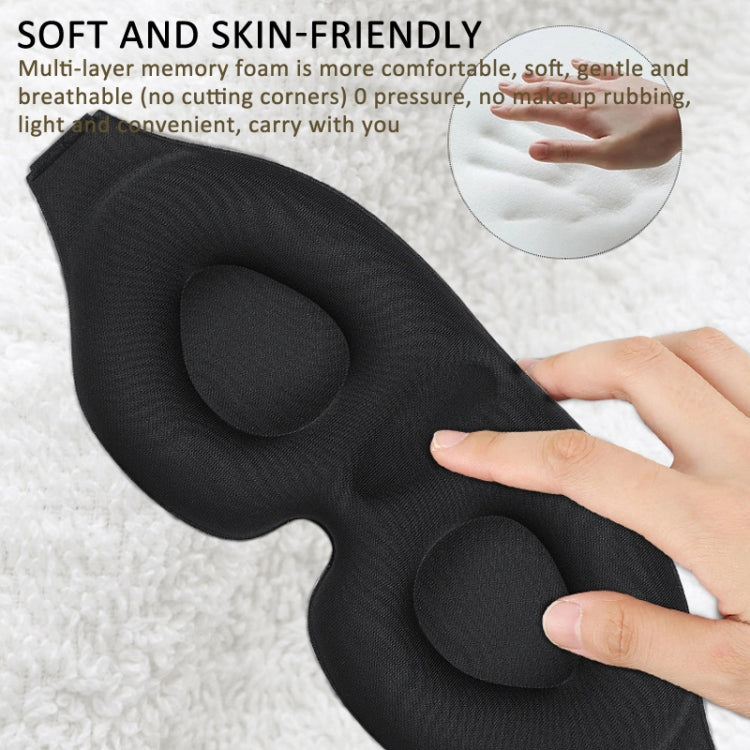 4 In 1 3D Sleep Eye Mask Memory Foam Non-pressure Shading Sleeping Blindfold(Blue)
