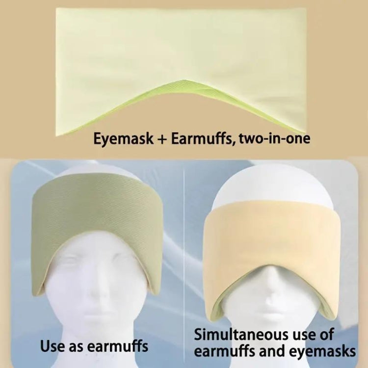 Dual-use Double-sided Eye Mask Earmuffs All-inclusive Noise Reduction Eye Protection Mask(Cold Yellow+Warm Green) - free shipping - PMC TechLife - Order now!