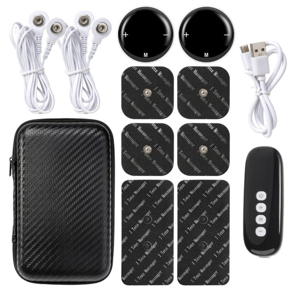 Cervical Massager EMS Pulse Therapy Device Full Body Massage Patch, Spec: Double Host With Remote