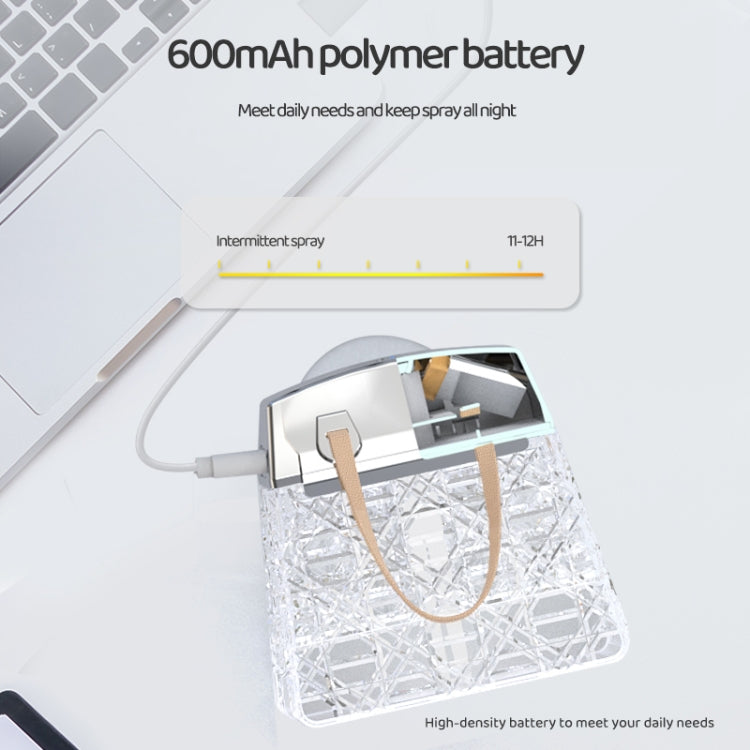 Desktop Small Crystal Bag Humidifier Aroma Ambient Lighting, Color: White Rechargeabl - free shipping - PMC TechLife - Order now!