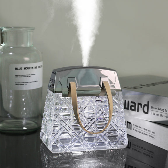 Desktop Small Crystal Bag Humidifier Aroma Ambient Lighting, Color: Blue Rechargeabl