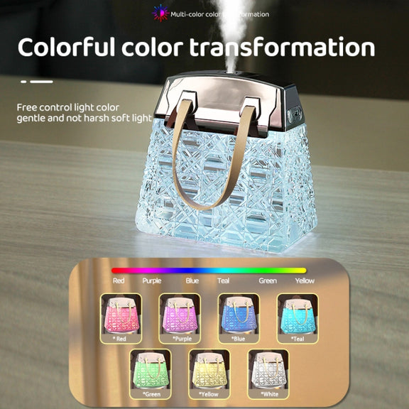 Desktop Small Crystal Bag Humidifier Aroma Ambient Lighting, Color: Blue Plug-in