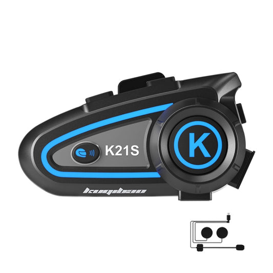 KUQIBAO K21S Motorcycle Riding Helmet Dual Intercom Bluetooth Headset With Lights(Hard Microphone) - free shipping - PMC Jewellery - Order now!