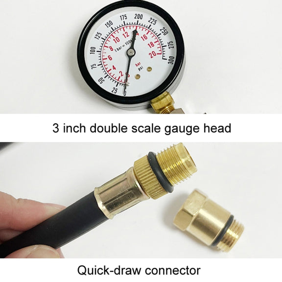 2pcs / Set G324 Motorcycle And Vehicle Cylinder Pressure Inspection Gauge Cylinder Pressure Test Tool