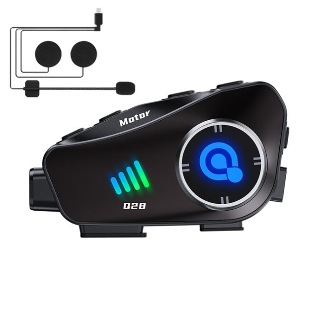 KUQIBAO Q28 Motorcycle Riding Helmet Bluetooth-compatible Headset Recorder(Hard Microphone)