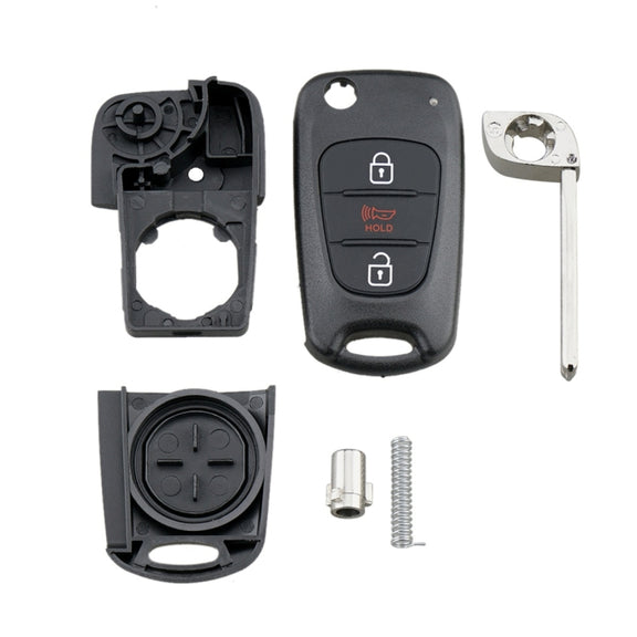 For Hyundai / Kia 3-Button Folding Car Key Shell(Horn Key)