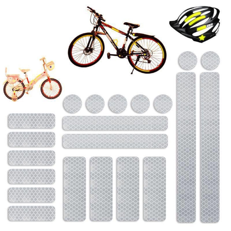 21 In 1 Electric Bike Backed Honeycomb Reflective Stickers Safety Signs Warning Strips(White) - Decorative Accessories by PMC TechLife | Online Shopping South Africa | PMC TechLife | Buy Now Pay Later Mobicred