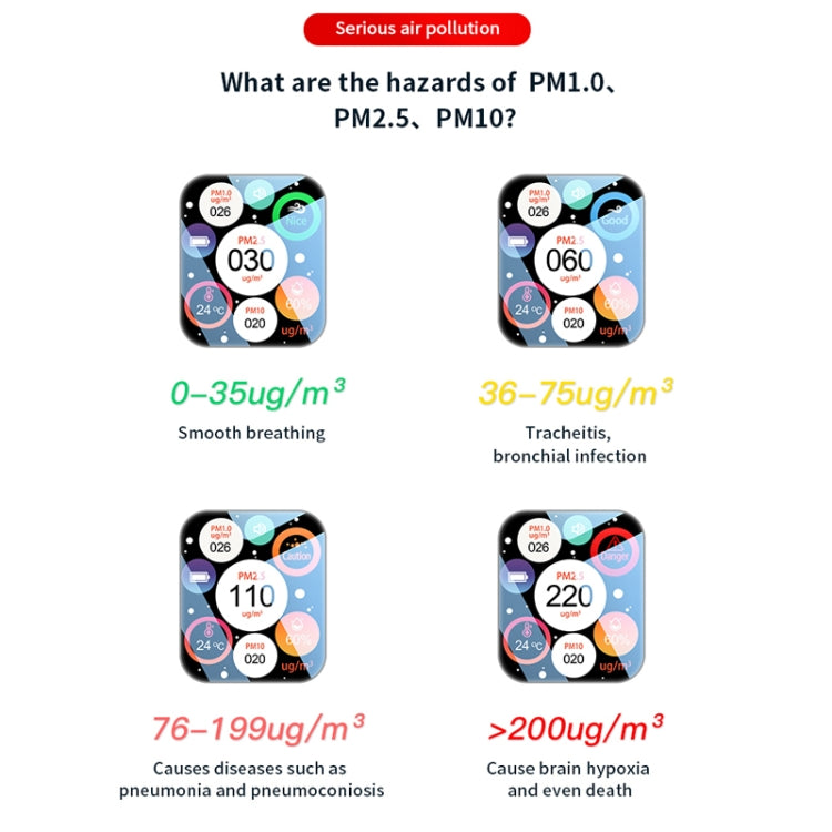Haze Dust Air Quality Temperature Humidity Detector(Black) - Air & Water Quality Tester by PMC Jewellery | Online Shopping South Africa | PMC Jewellery | Buy Now Pay Later Mobicred