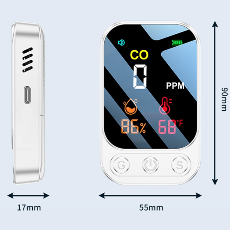 3 In 1 Multifunctional Portable Carbon Monoxide Detector(Black)