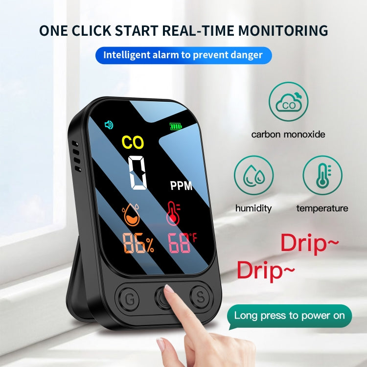 3 In 1 Multifunctional Portable Carbon Monoxide Detector(Black)