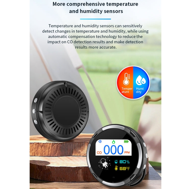 Portable Water-resistant Carbon Monoxide Alarm Detector(White)