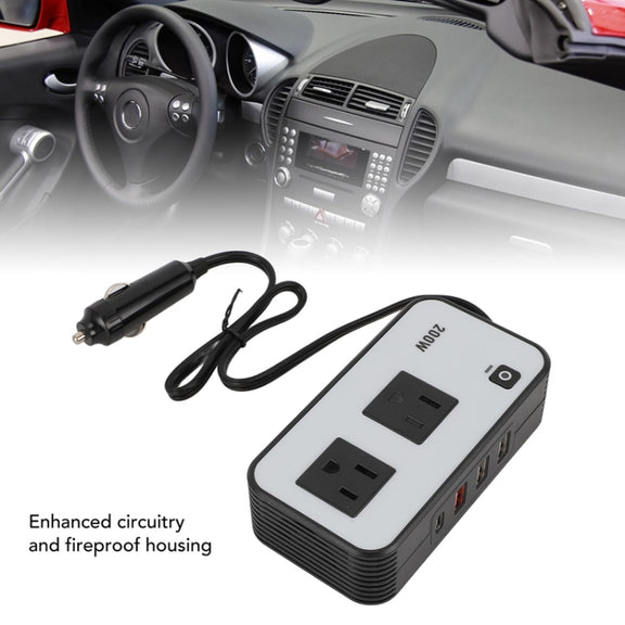 200W Car Inverter Vehicle Plug Power Converter US Plug
