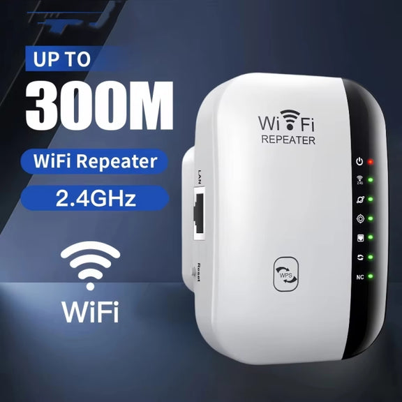 300Mbps Wireless WIFI Repeater 2.4G Route Signal Amplifier 7 Lights Version, Spec: EU Plug